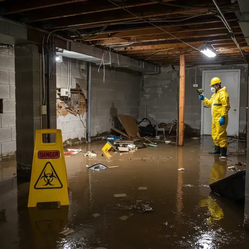 Flooded Basement Electrical Hazard in Carrollton, VA Property