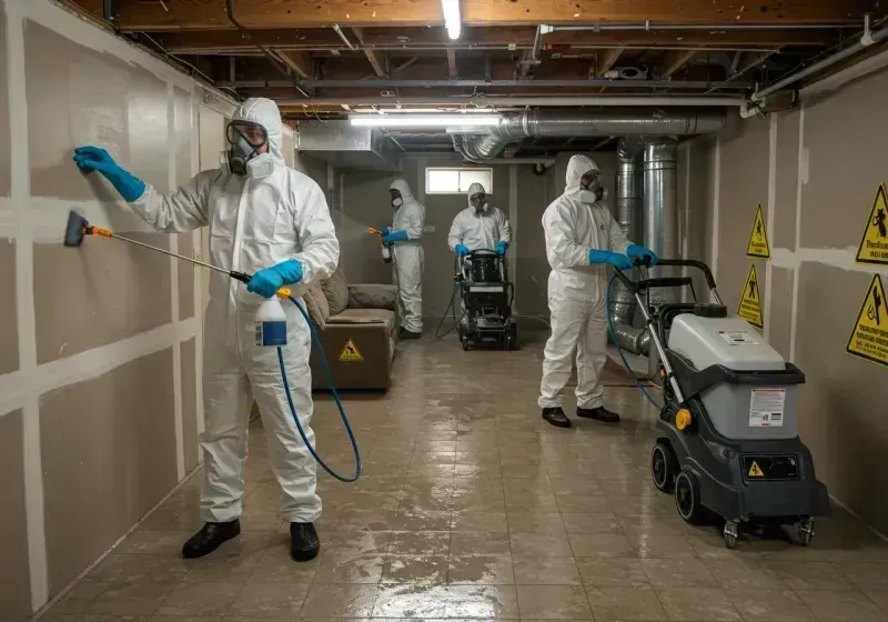 Basement Moisture Removal and Structural Drying process in Carrollton, VA